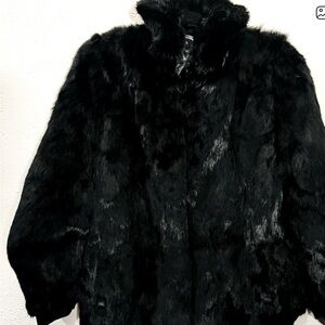 Elegant Black 100% Rabbit Fur